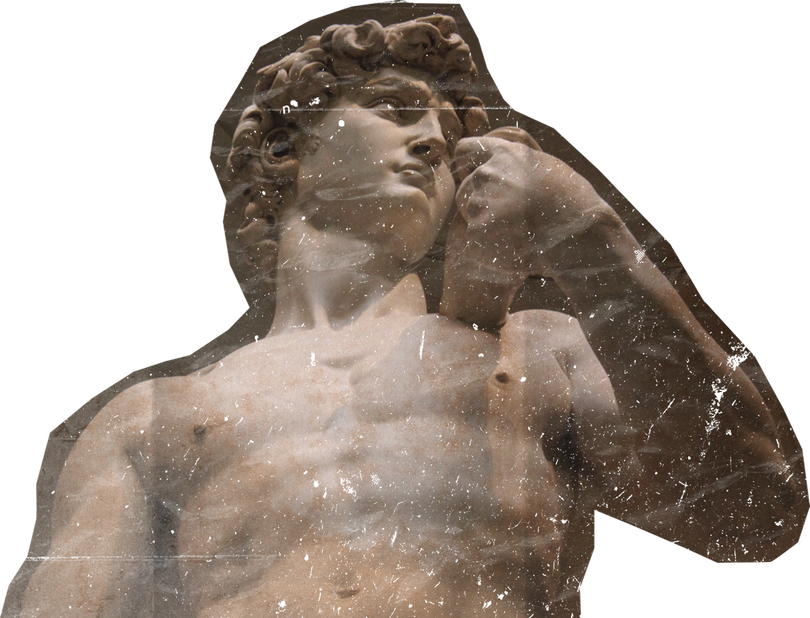 Weathered Historical David of Michelangelo Cut-out