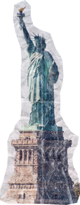 Weathered Historical Statue of Liberty Cut-out