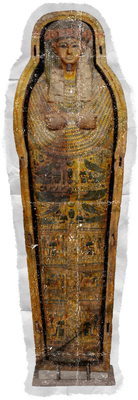 Weathered Historical Egyptian Sarcophagus Cut-out