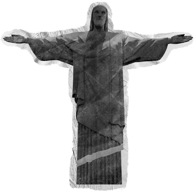 Weathered Historical Christ the Redeemer Cut-out